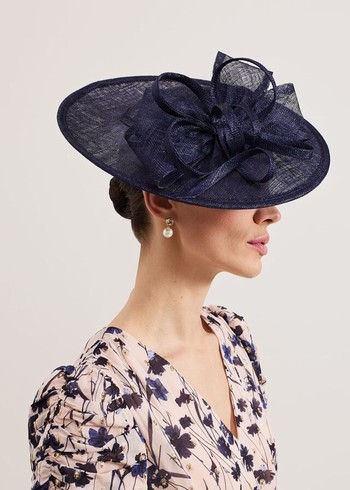 Phase Eight Navy Bow Disc Fascinator Hats Navy Canada | IAELYO-847